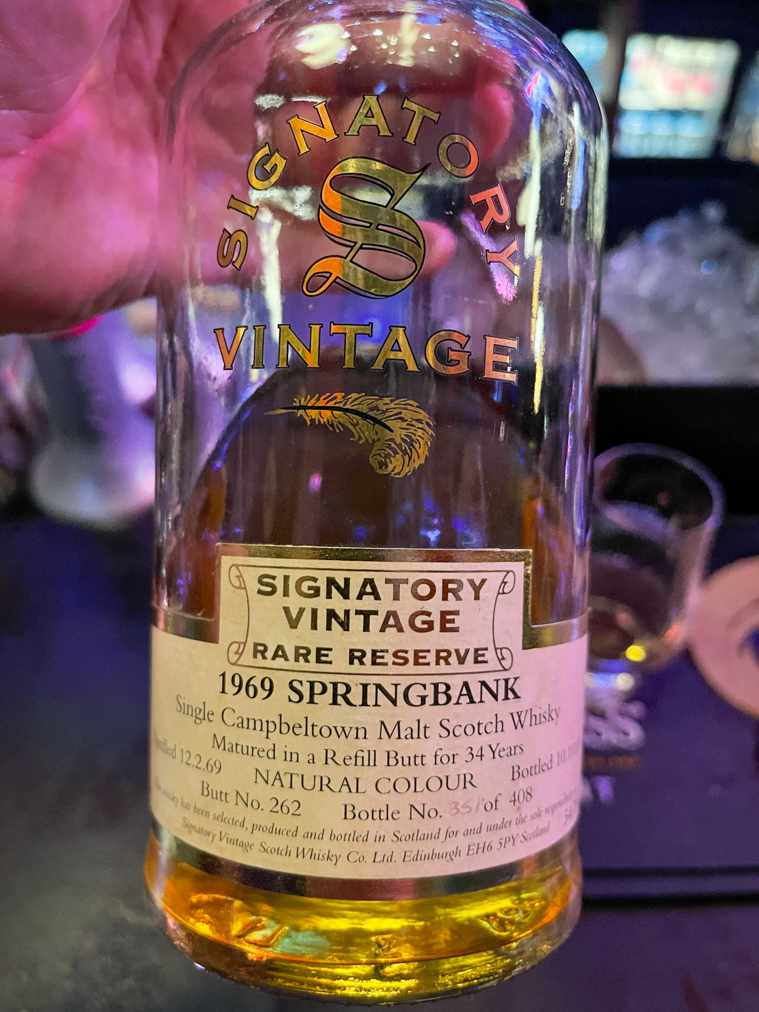 Springbank 1969 Signatory Vintage Rare Reserve